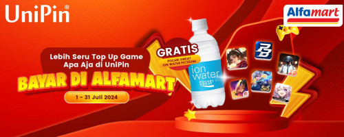 Lebih Asyik Top Up Game di UniPin dan Bayar di Alfamart, Gratis Pocari Sweat Ion Water Pet 350ml